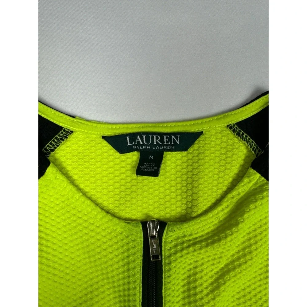Lauren Ralph Lauren Women's Neon Quarter Zip Up Pullover Athletic‎ Shirt Medium - Picture 2 of 7